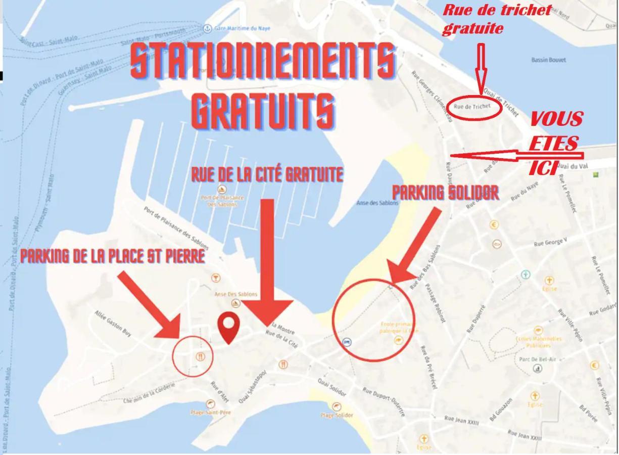 Appartement Saint Malo Vue Sur Mer Et Sur Intra Muros, Ferry, Plage Et Commerces A 50 M Zewnętrze zdjęcie